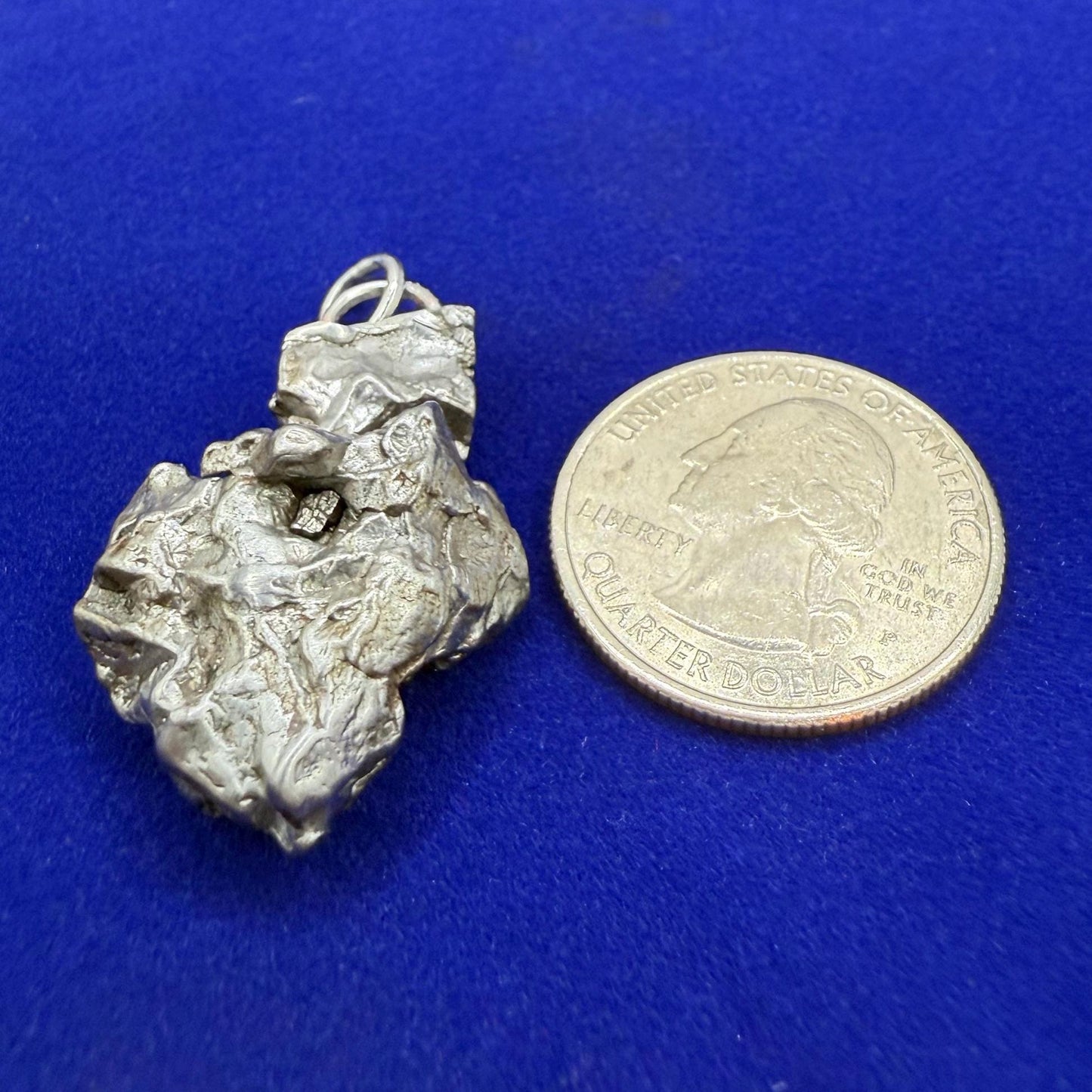 Unique and Rare Campo del Cielo Meteorite Pendant 16.84 grams, Astronomy Gift, Rare Moving Piece, Iron Meteorite, Space Gift, Space