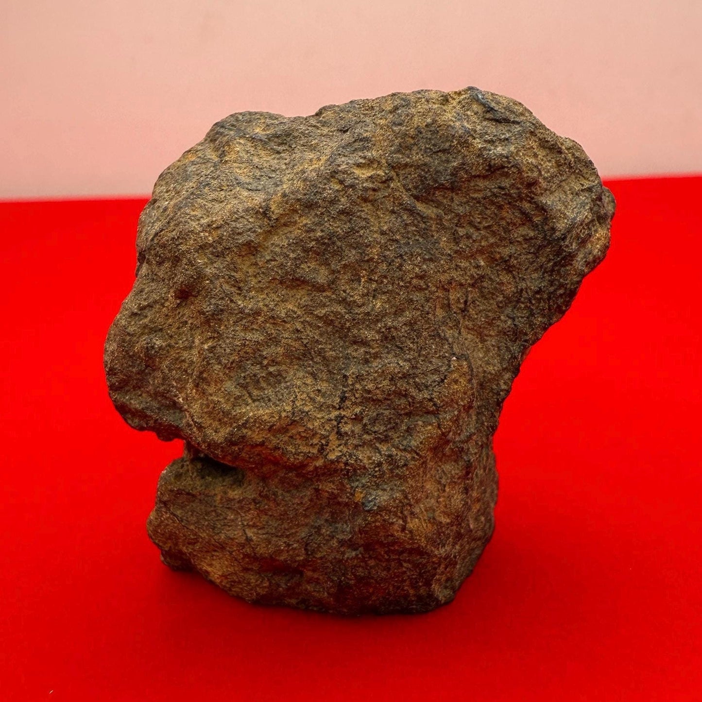 Rare Al Haggouina 001 Enstatite Chondrite Meteorite, 50.69g, Ex. Greg Hupe Collection, Cut Base with Internal Pattern