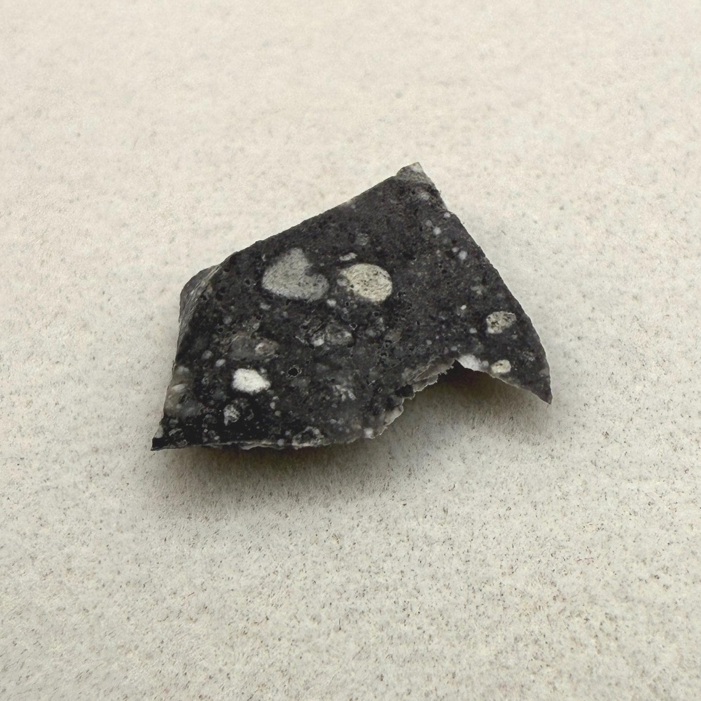 NWA 17679 Lunar Meteorite Slice, Rare Feldspathic Breccia Lunar, Mauritania, Africa, Moon Rock, Astronomy Gift, 0.34 grams