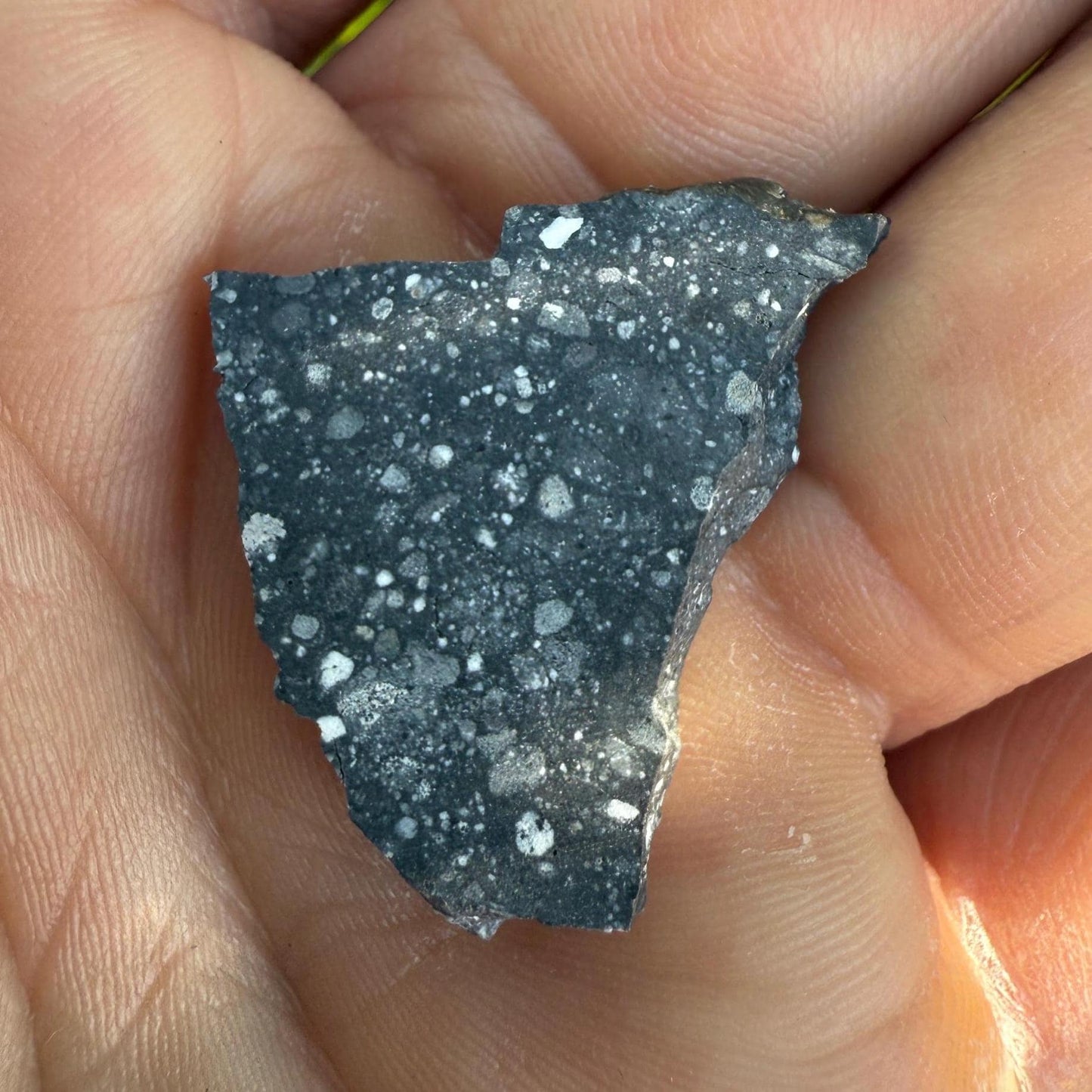NWA 17679 Lunar Meteorite Slice, Rare Feldspathic Breccia Lunar, Mauritania, Africa, Moon Rock, Astronomy Gift, 2.38 grams