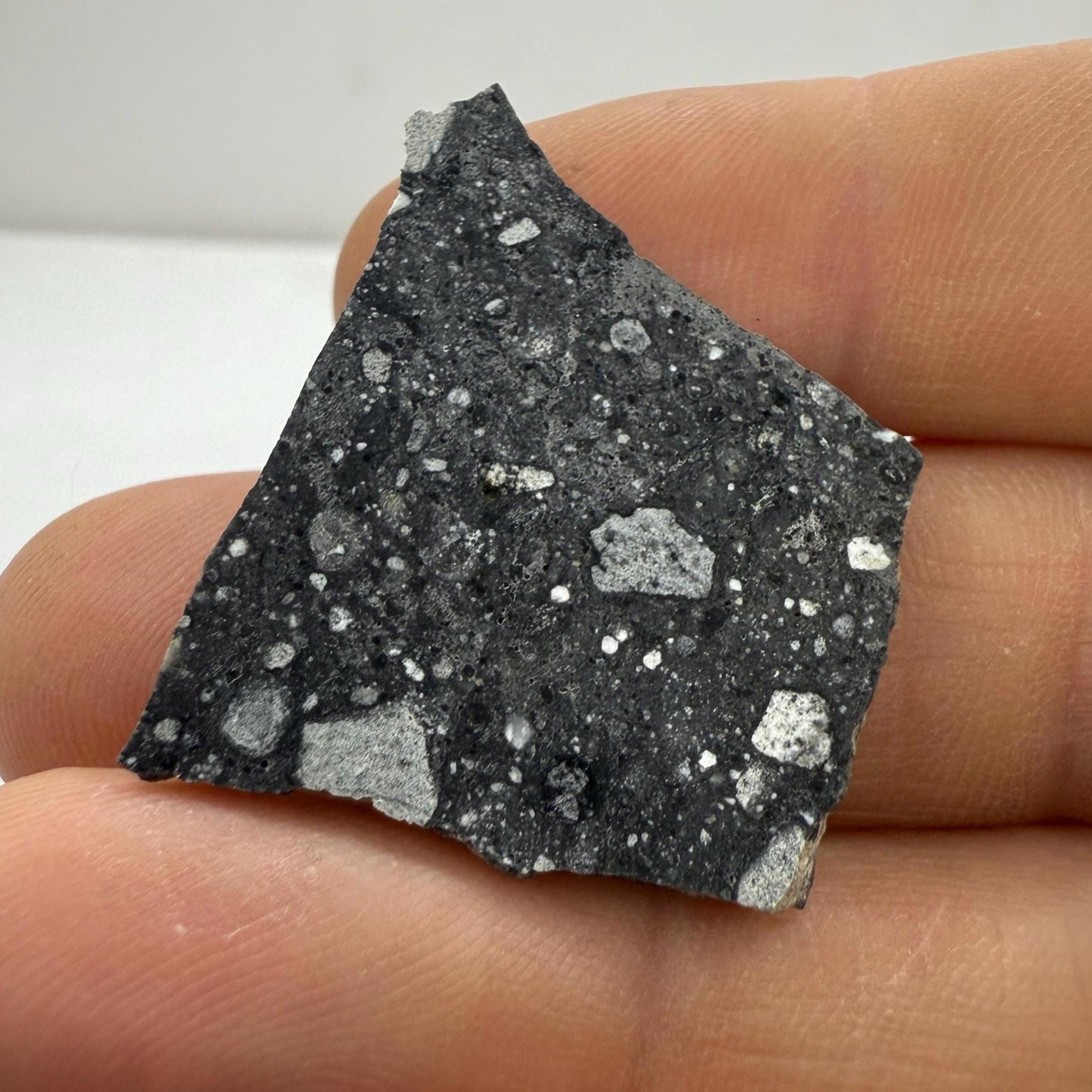 NWA 17679 Lunar Meteorite Slice, Rare Feldspathic Breccia Lunar, Mauritania, Africa, Moon Rock, Astronomy Gift, 3.91 grams