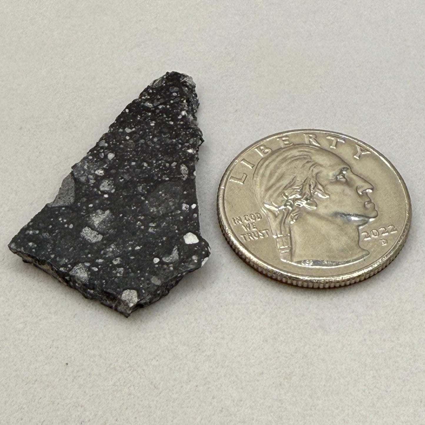 NWA 17679 Lunar Meteorite Slice, Rare Feldspathic Breccia Lunar, Mauritania, Africa, Moon Rock, Astronomy Gift, 3.18 grams