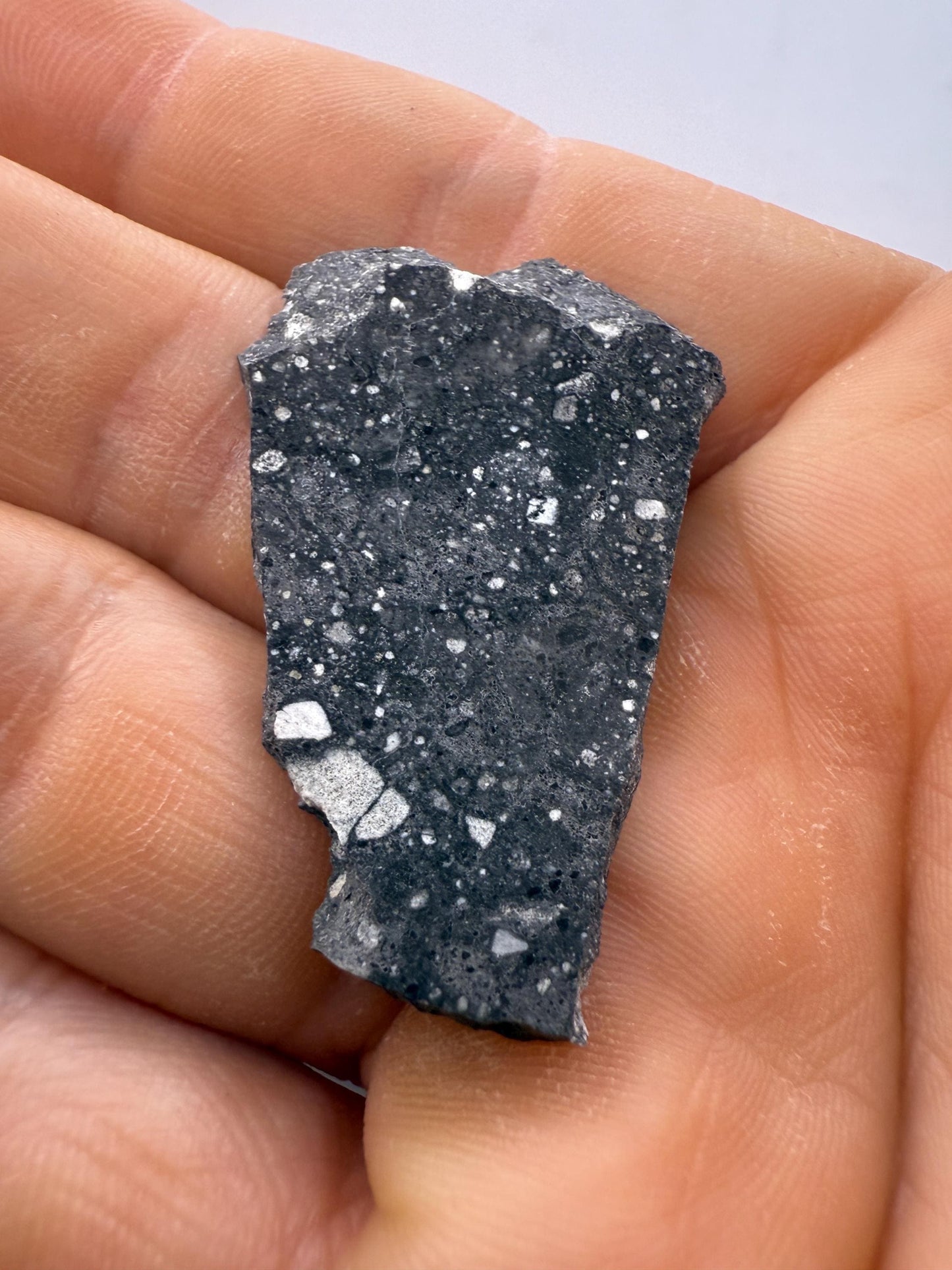 NWA 17679 Lunar Meteorite Slice, Rare Feldspathic Breccia Lunar, Mauritania, Africa, Moon Rock, Astronomy Gift, 4.30 grams