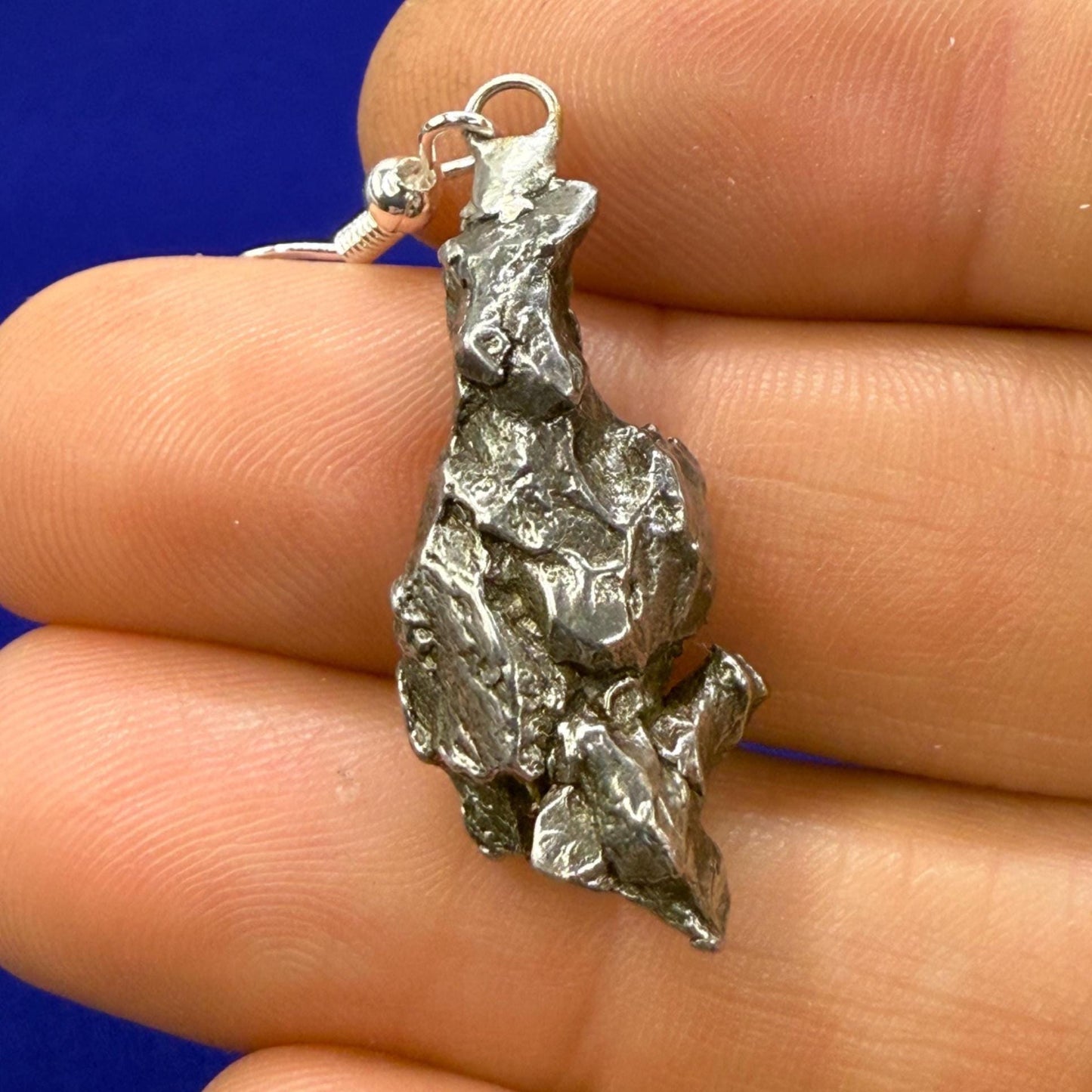 Aletai Meteorite Earings, Meteorite Earings, Fishhook, Handmade Earings, Space Jewelry, Dangle Earrings, Handmade Earrings, 15.96 grams