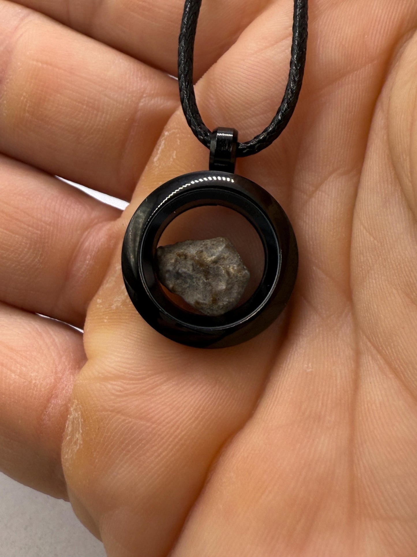 Moon|Lunar Meteorite Pendant, NWA 13974, Feldspathic Breccia, Moon Meteorite, Meteorite Collection, Lunar Feldspathic Breccia, 0.42 grams
