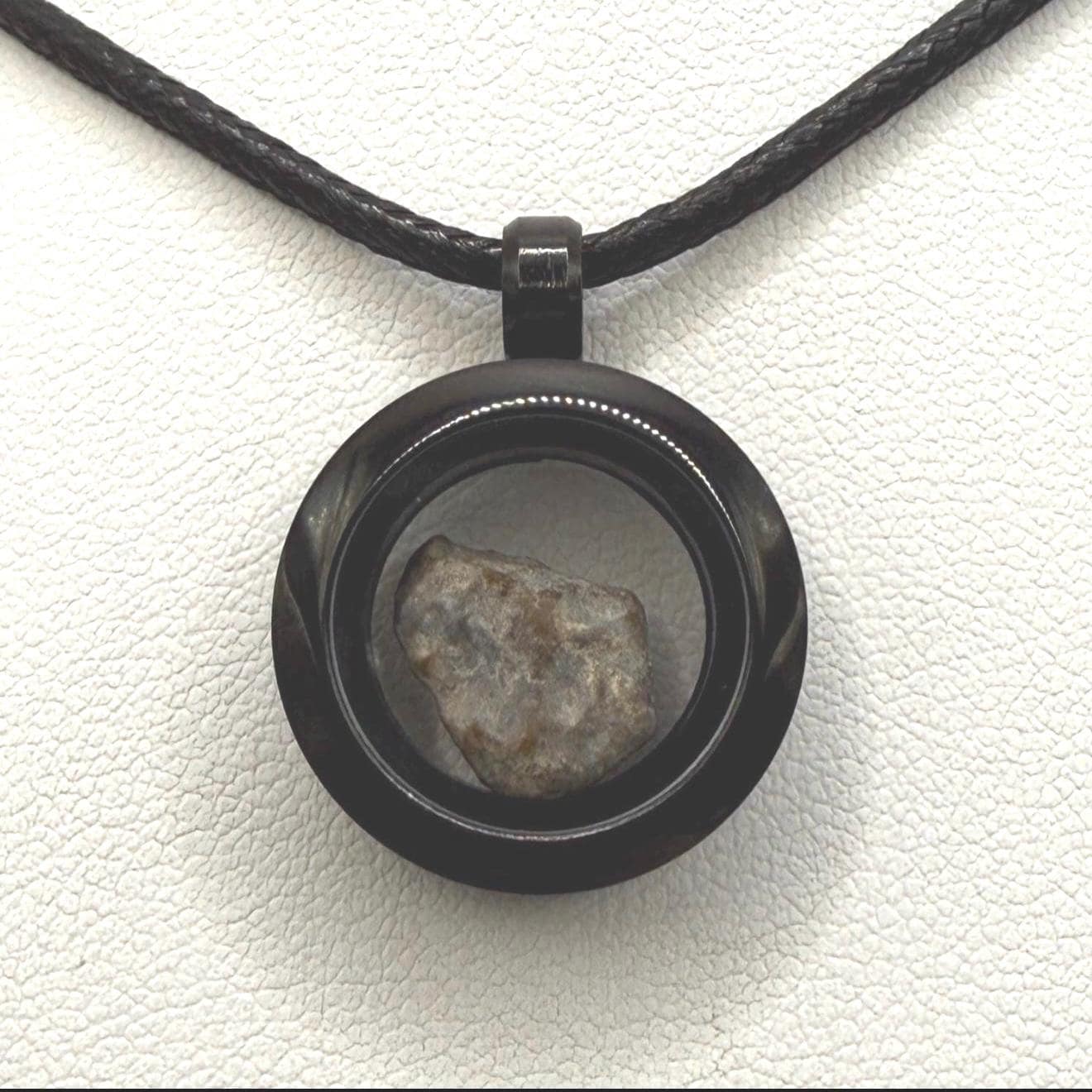 Moon|Lunar Meteorite Pendant, NWA 13974, Feldspathic Breccia, Moon Meteorite, Meteorite Collection, Lunar Feldspathic Breccia, 0.42 grams