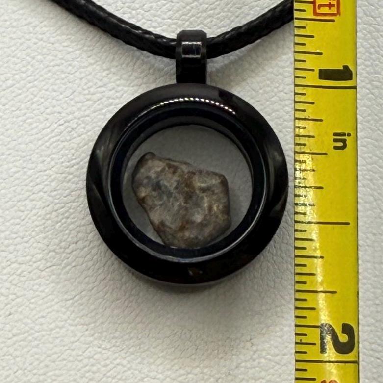 Moon|Lunar Meteorite Pendant, NWA 13974, Feldspathic Breccia, Moon Meteorite, Meteorite Collection, Lunar Feldspathic Breccia, 0.42 grams