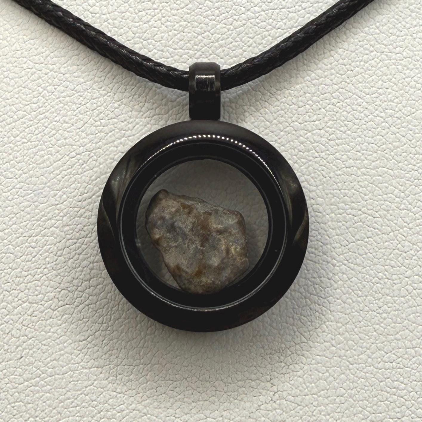 Moon|Lunar Meteorite Pendant, NWA 13974, Feldspathic Breccia, Moon Meteorite, Meteorite Collection, Lunar Feldspathic Breccia, 0.42 grams