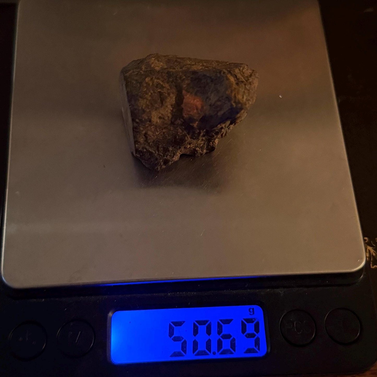 Rare Al Haggouina 001 Enstatite Chondrite Meteorite, 50.69g, Ex. Greg Hupe Collection, Cut Base with Internal Pattern