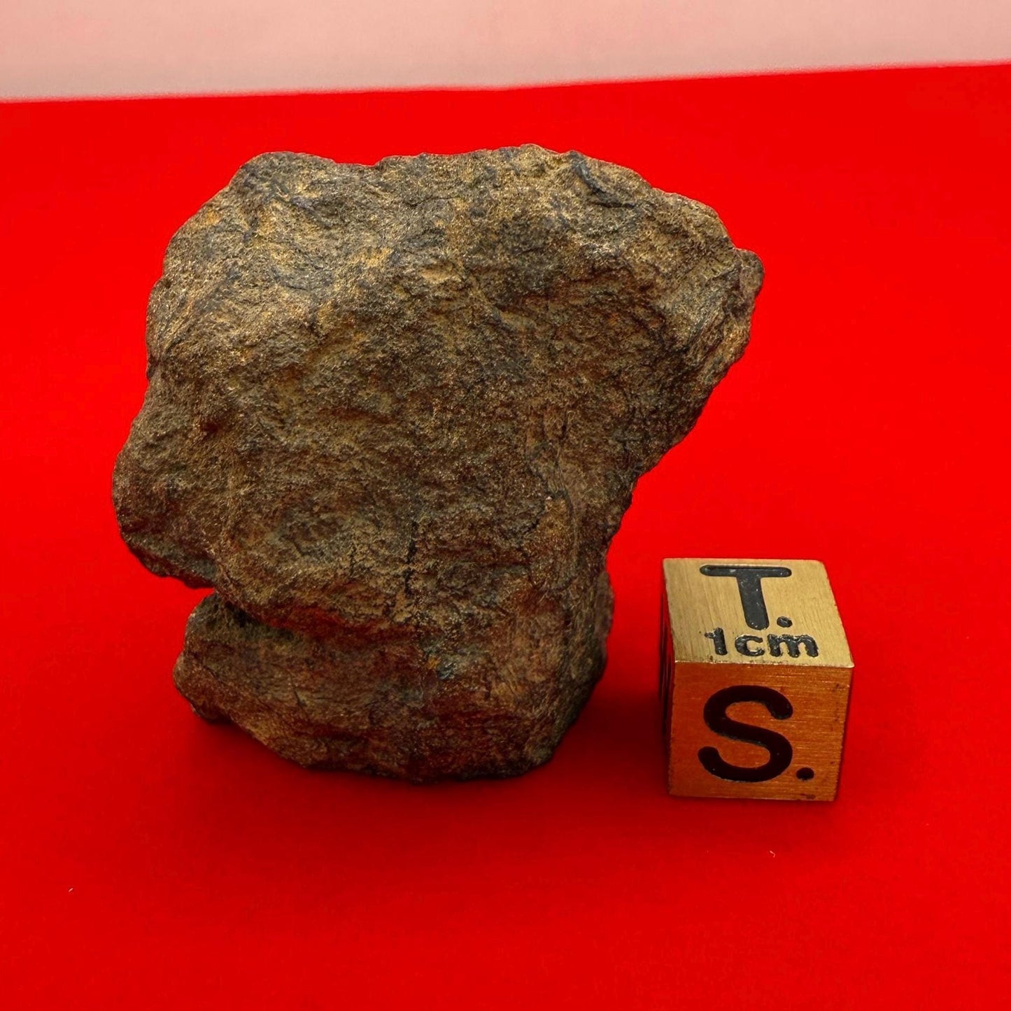 Rare Al Haggouina 001 Enstatite Chondrite Meteorite, 50.69g, Ex. Greg Hupe Collection, Cut Base with Internal Pattern