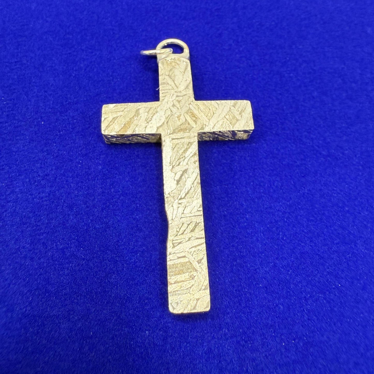 Handmade Aletai Meteorite Cross Pendant, Cosmic Cross, Cosmic Jewelry, 17.72g, Widmanstätten Pattern, Rare Iron Meteorite Jewelry