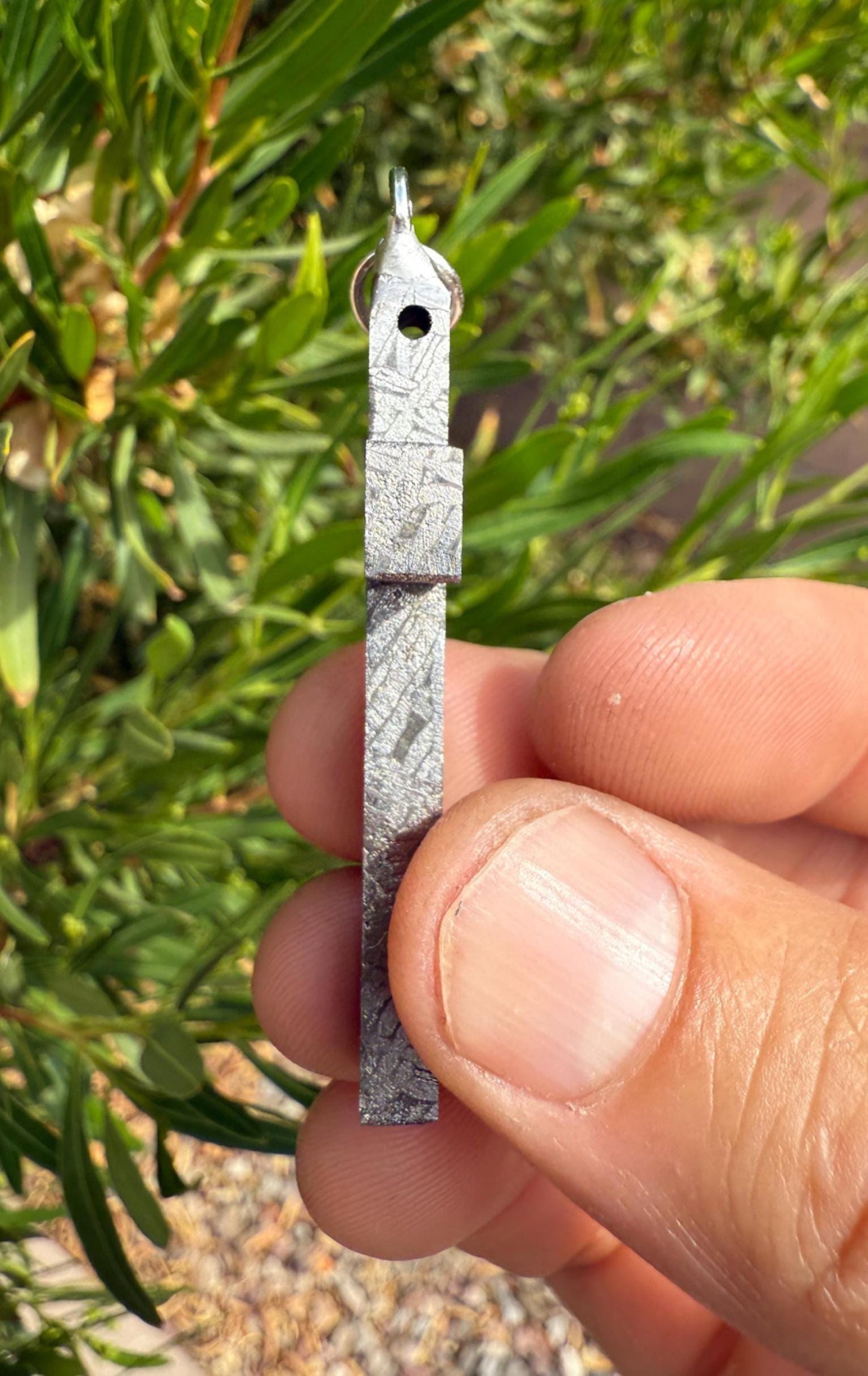 Handmade Aletai Meteorite Cross Pendant, Cosmic Cross, Cosmic Jewelry, 17.72g, Widmanstätten Pattern, Rare Iron Meteorite Jewelry