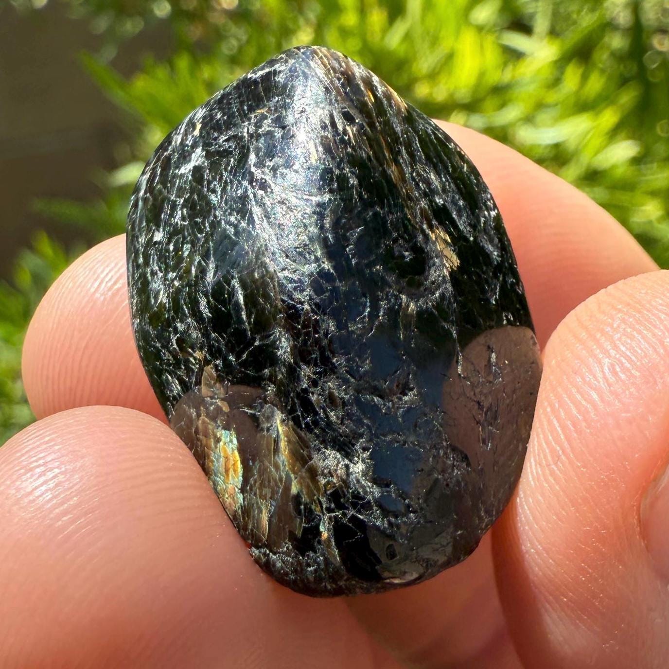 Nuummite Stone, Sorcerer’s Stone, Natural Nuummite, Greenland, Reiki, Rock Collection, Manifesting, Grounding, Energy Work, 13.19 grams