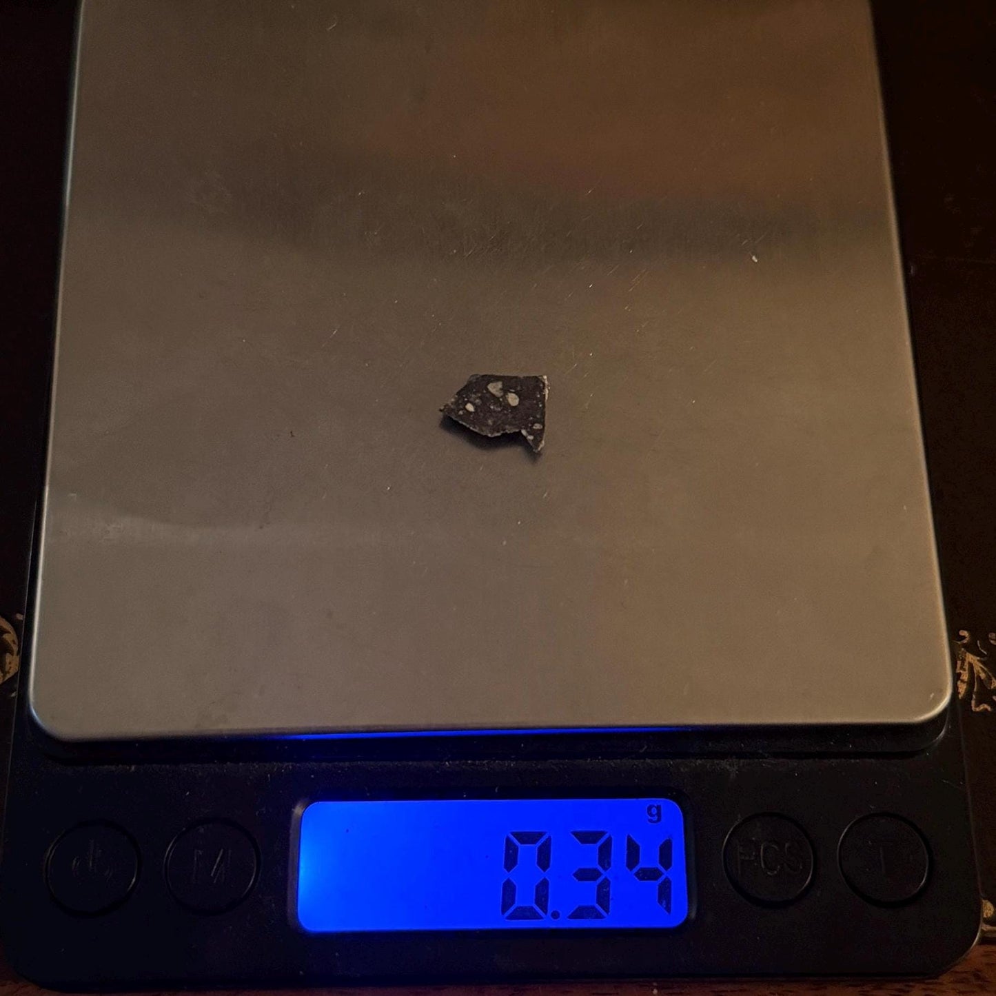 NWA 17679 Lunar Meteorite Slice: Feldspathic Breccia Moon Rock, 0.34g
