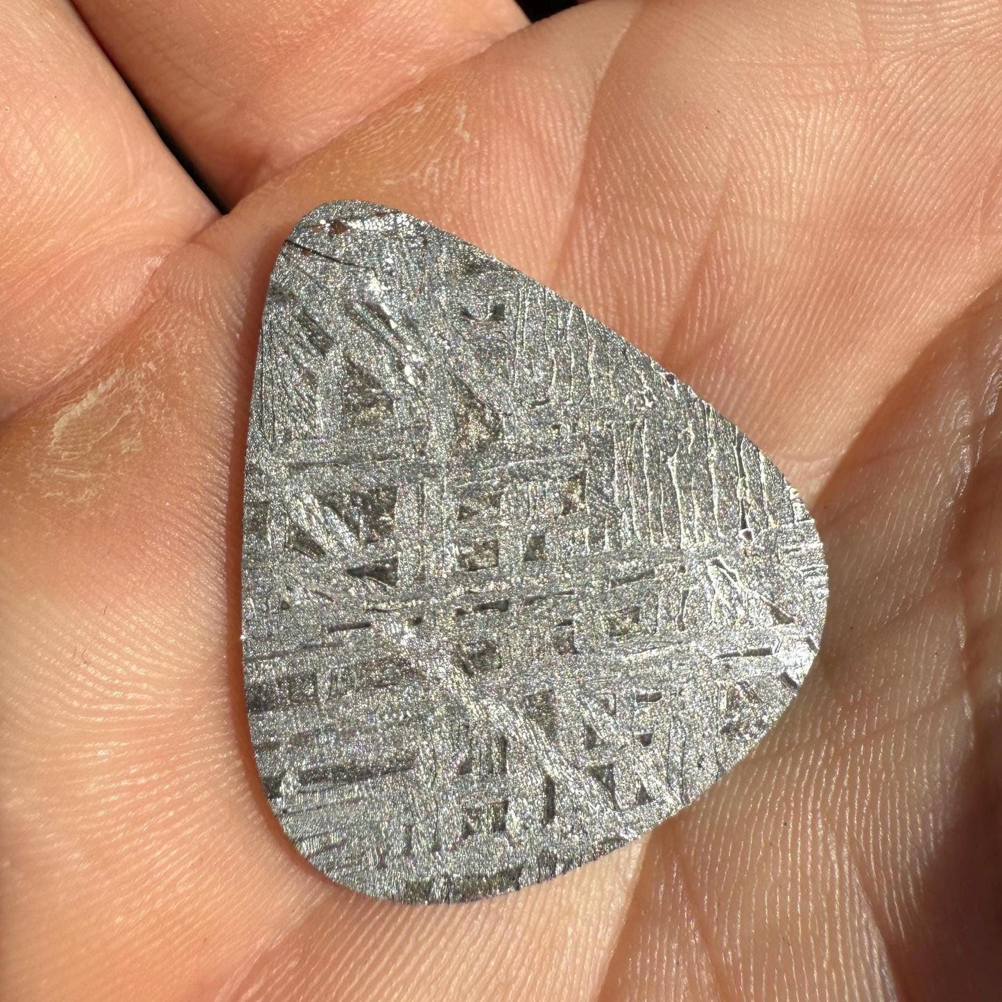 Aletai Meteorite Guitar Pick: Etched Iron, Unique Astronomy Gift, 6.98 grams