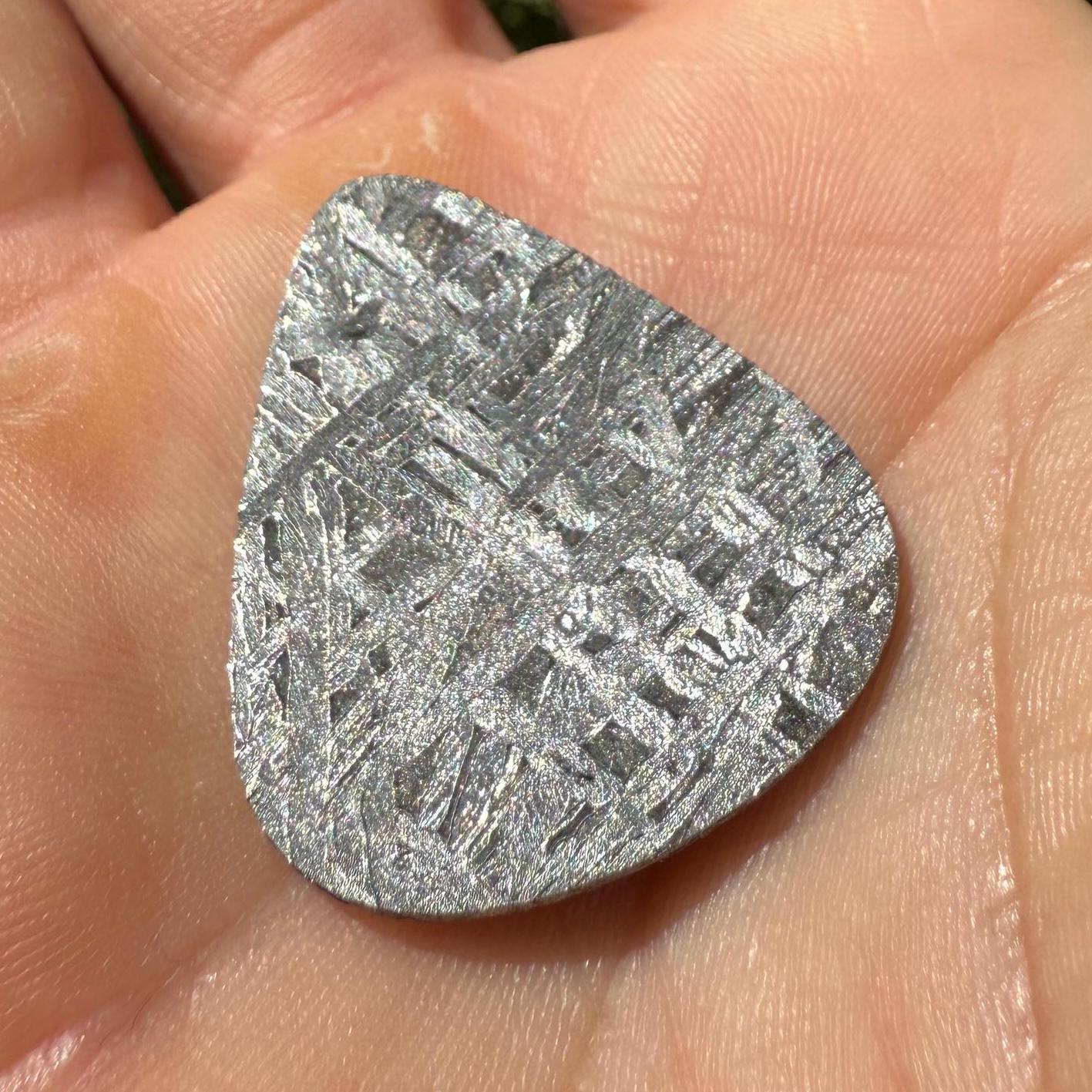 Aletai Meteorite Guitar Pick: Etched Iron, Unique Music Gift, 8.21 grams