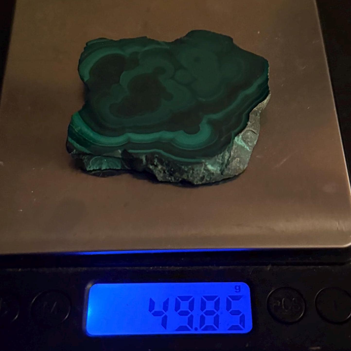 Polished Malachite Slice, High Quality Malachite, Excellent Quality Malachite Slab, Heart Chakra, Protection, Healing Stone, 49.85 grams