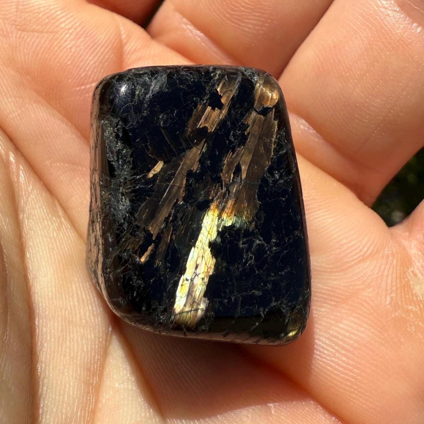 Nuummite Stone, Sorcerer’s Stone, Natural Nuummite, Greenland, Reiki, Rock Collection, Manifesting, Grounding, Energy Work, 23.37 grams