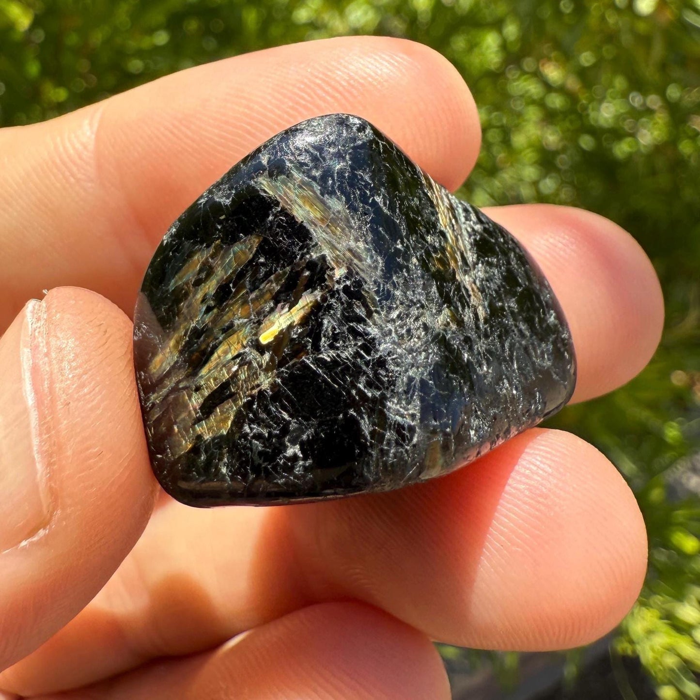 Nuummite Stone, Sorcerer’s Stone, Natural Nuummite, Greenland, Reiki, Rock Collection, Manifesting, Grounding, Energy Work, 23.37 grams