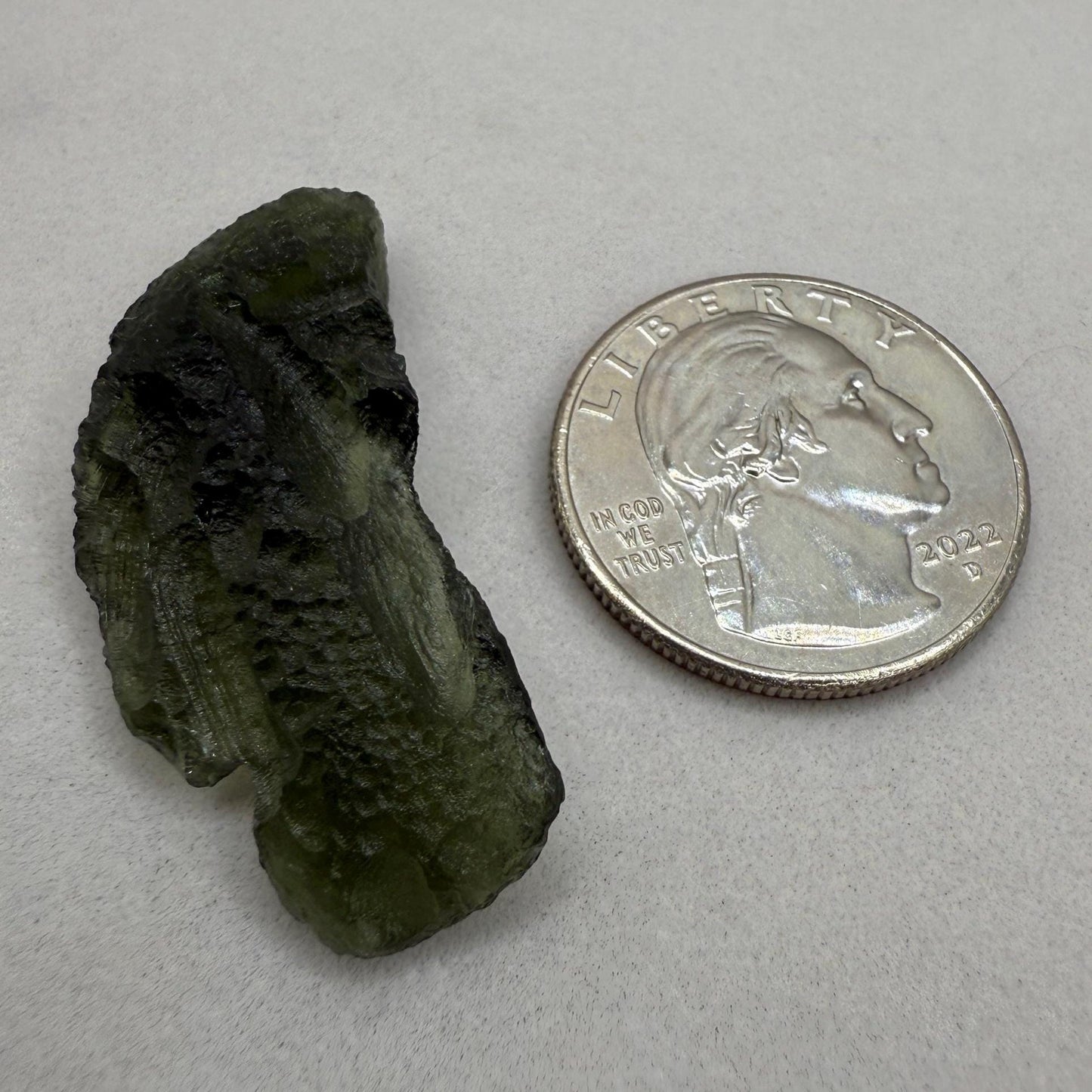 Authentic Moldavite Tektite Specimen: Czech Republic, Reiki Energy, 4.95g/24.75ct