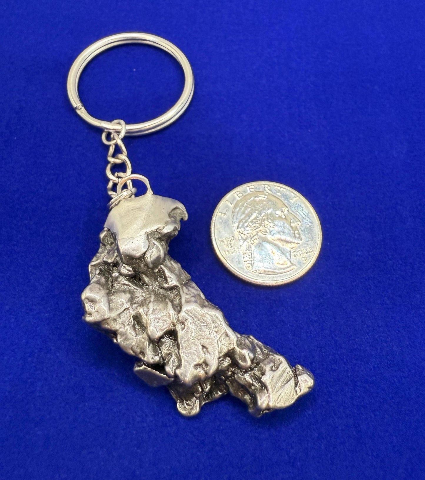 Meteorite Keychain, Campo del Cielo Meteorite, Cosmic Keychain, Authentic Meteorite, Space Accessories, Astronomy Gift, Space Gift, 50.75g