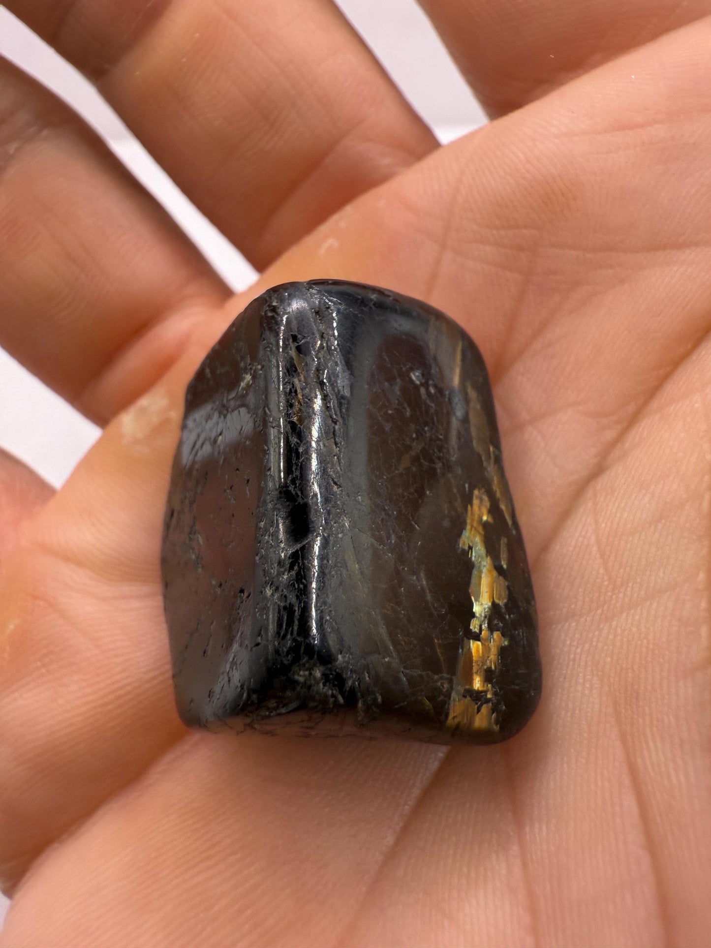 Greenland Nuummite Stone: Ancient Reiki Grounding Crystal, 17.55 grams