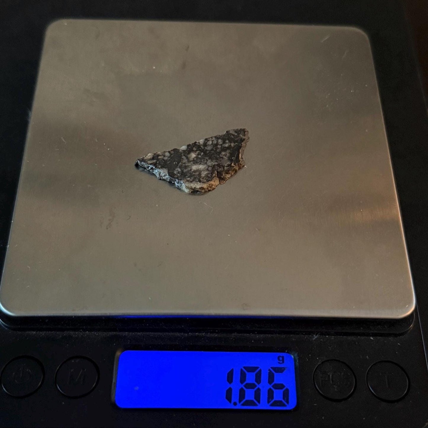 Ajdabiya 001 Lunar Meteorite Slice: Moon Rock Specimen, Space Gift, 1.86 grams