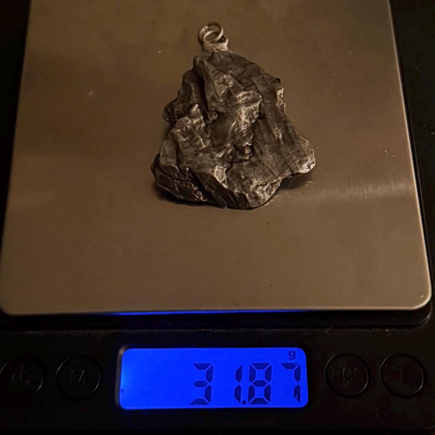 Campo del Cielo Meteorite Pendant: Authentic Iron Meteorite Jewelry, Space Gift, 31.87 grams