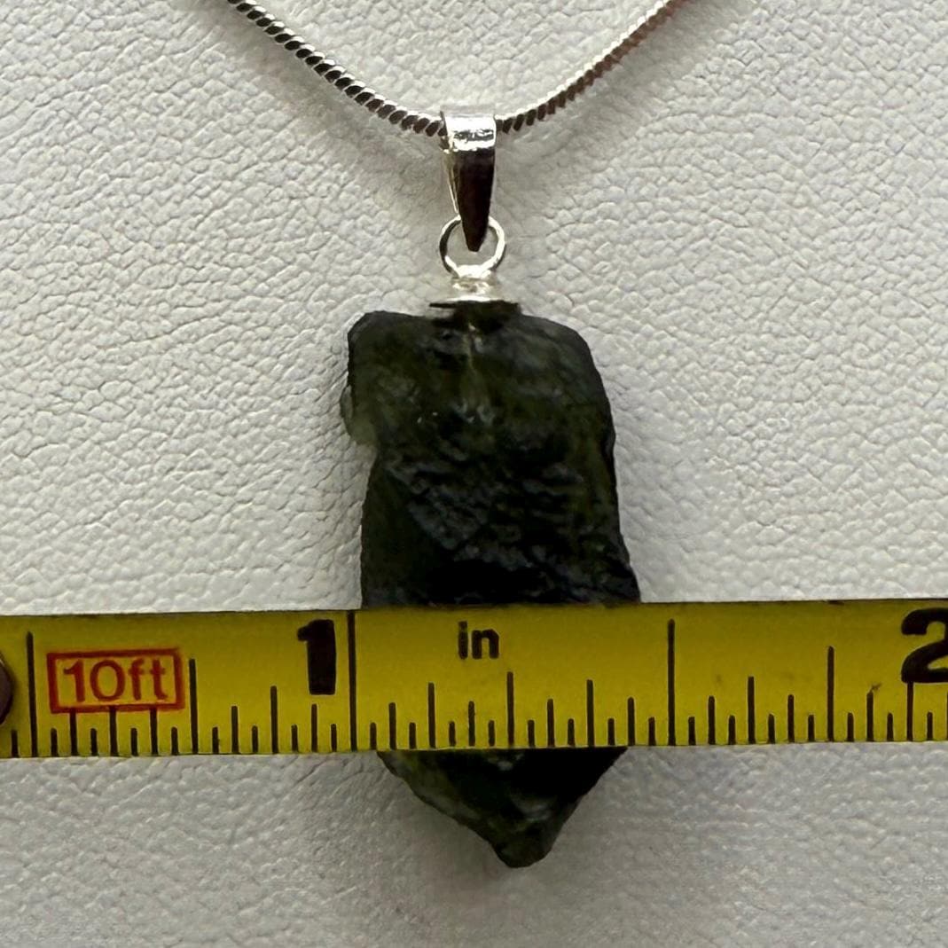 Authentic Moldavite Tektite Pendant: Czech Republic, Reiki Energy, 2.5g/12.5ct