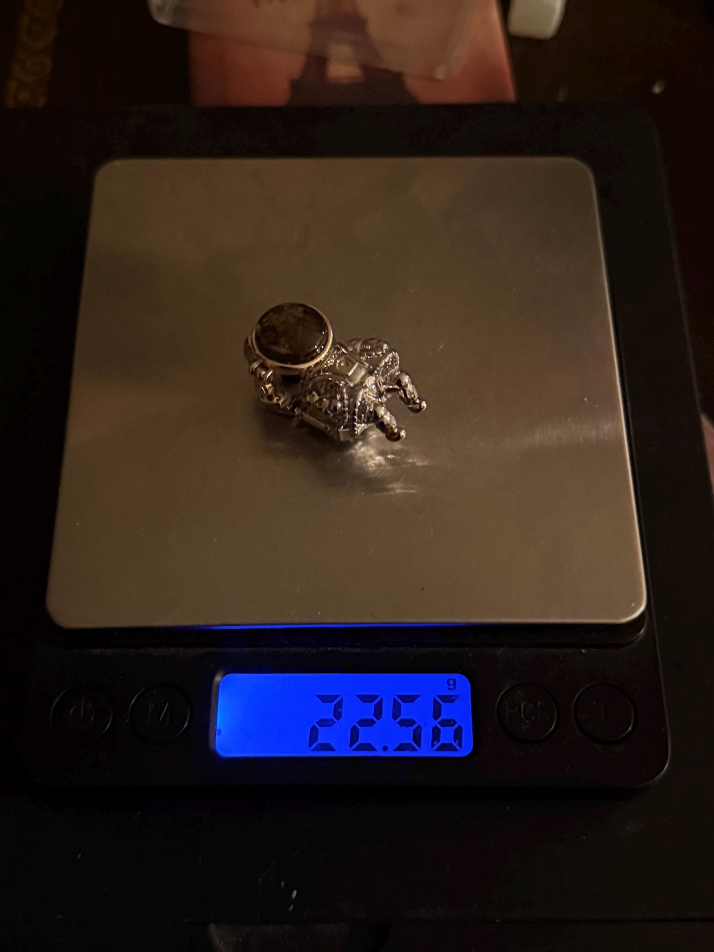 Spaceman Pendant with Sericho Pallasite Meteorite: Stainless Steel, Unique Space Jewelry