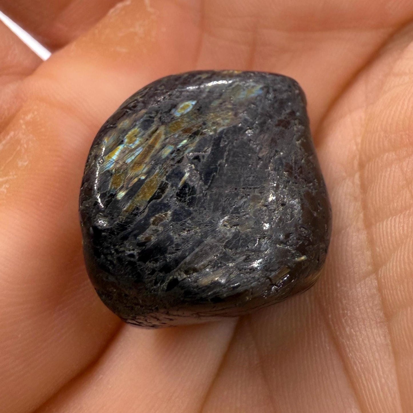 Nuummite Stone: Greenland Stone for Reiki, Grounding, Talisman, 11.51 grams
