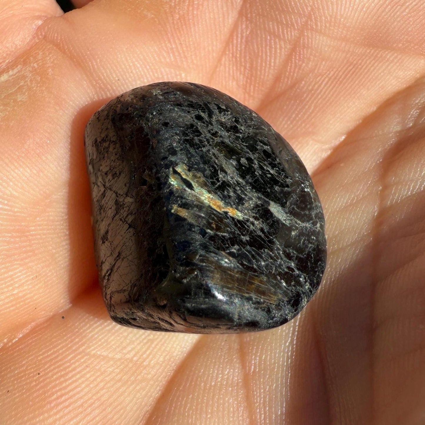 Nuummite Stone: Greenland Stone for Reiki, Grounding, Talisman, 11.51 grams