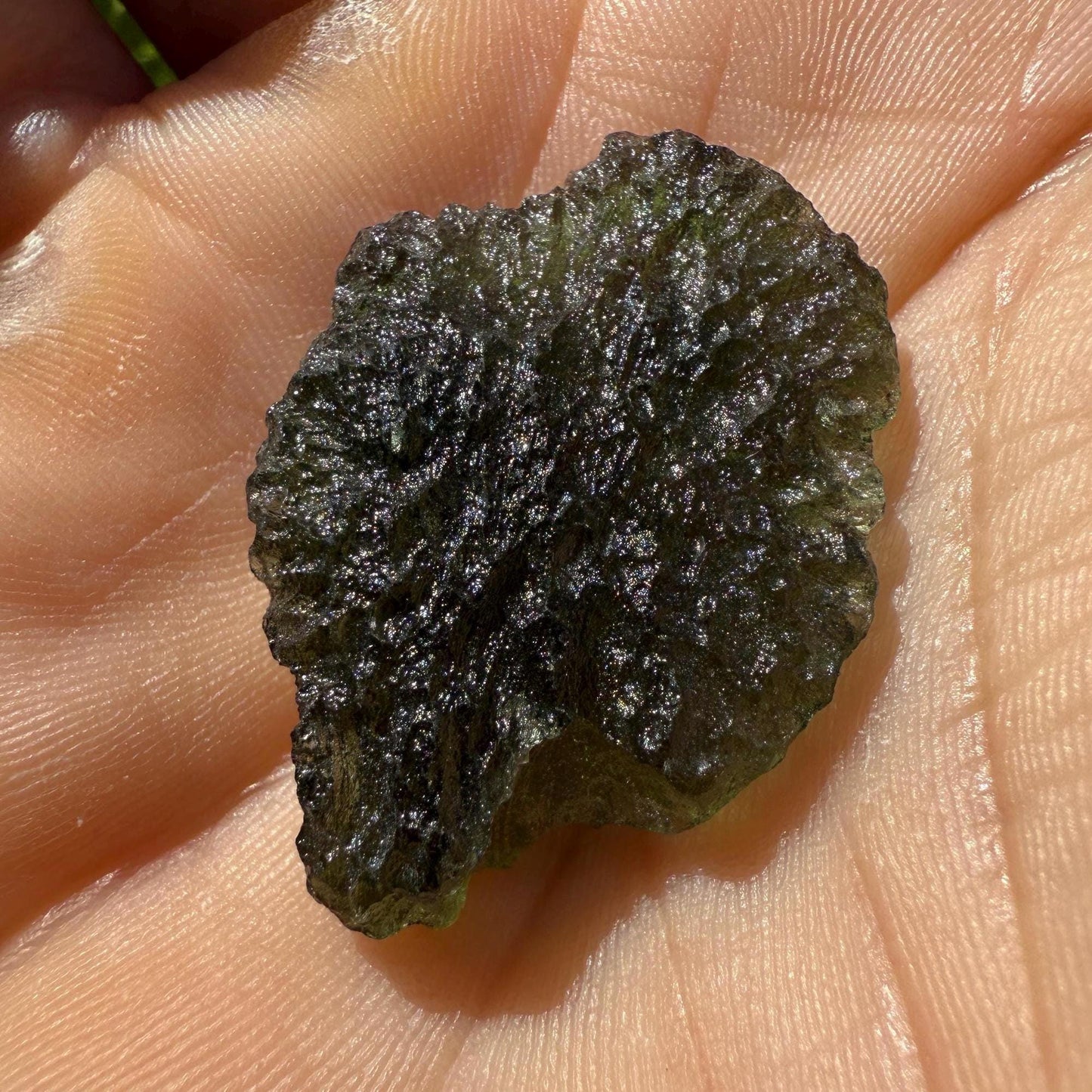 Authentic Moldavite Tektite Specimen: Czech Republic, Reiki Energy, 4.54g/22.7ct