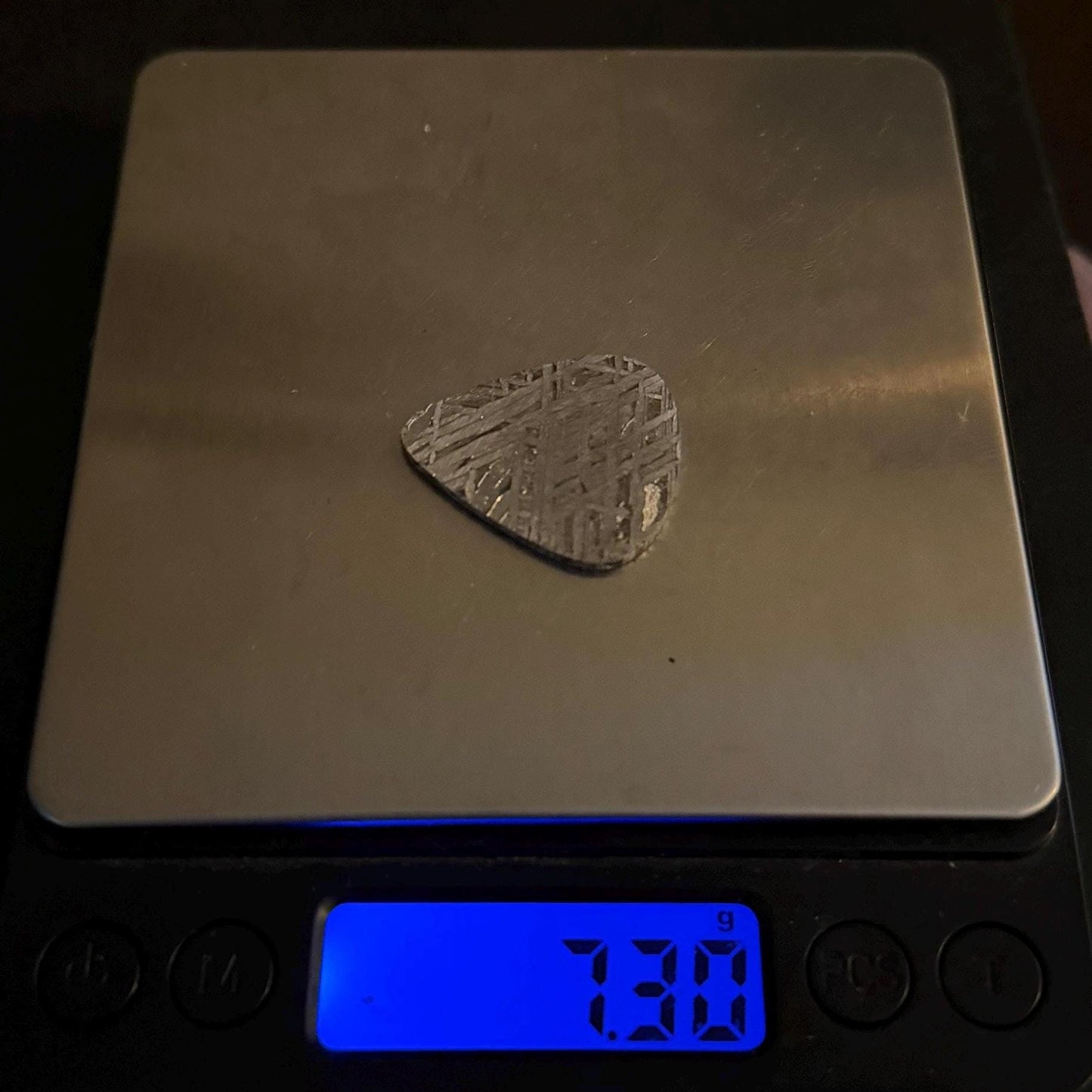 Aletai Meteorite Guitar Pick: Etched Iron, Unique Astronomy Gift, 7.30 grams