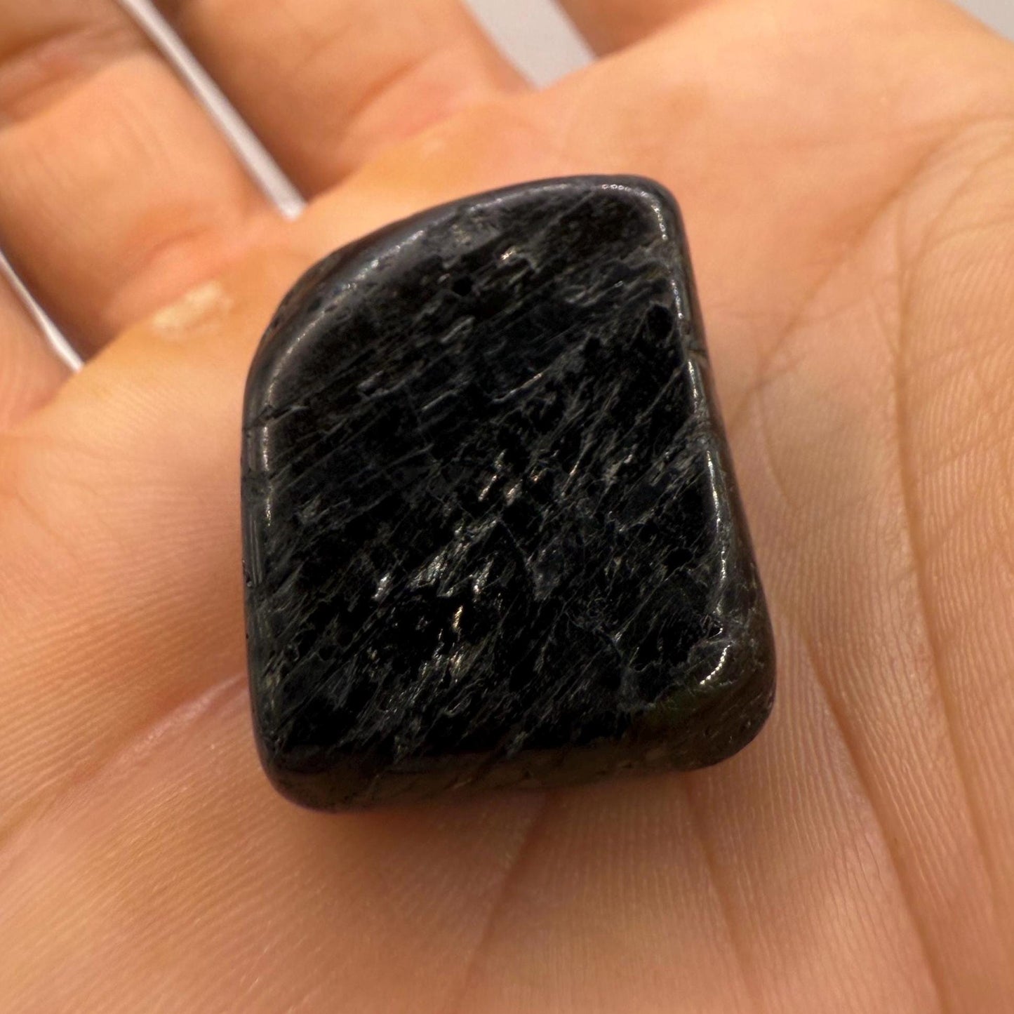 Greenland Nuummite Stone: Ancient Reiki Grounding Crystal, 19.06 grams