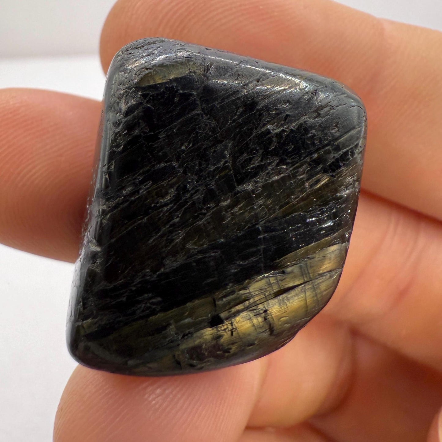 Greenland Nuummite Stone: Ancient Reiki Grounding Crystal, 19.06 grams