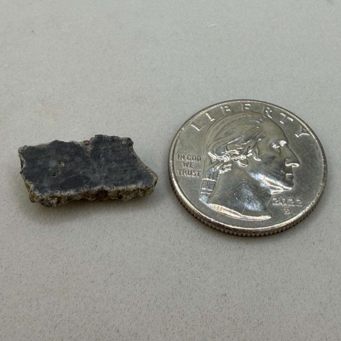 Polished NWA 15373 Lunar Meteorite Slice: 1.37 gram Feldspathic Breccia