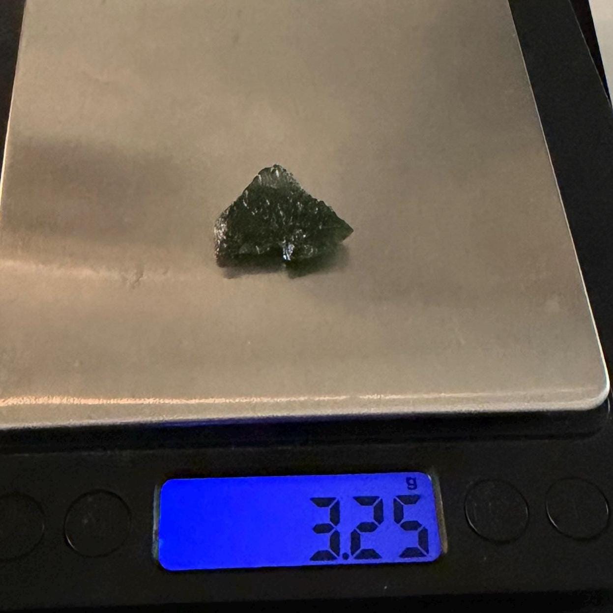 Moldavite Tektite Specimen: Authentic Crystal, 3.25g/16.25ct