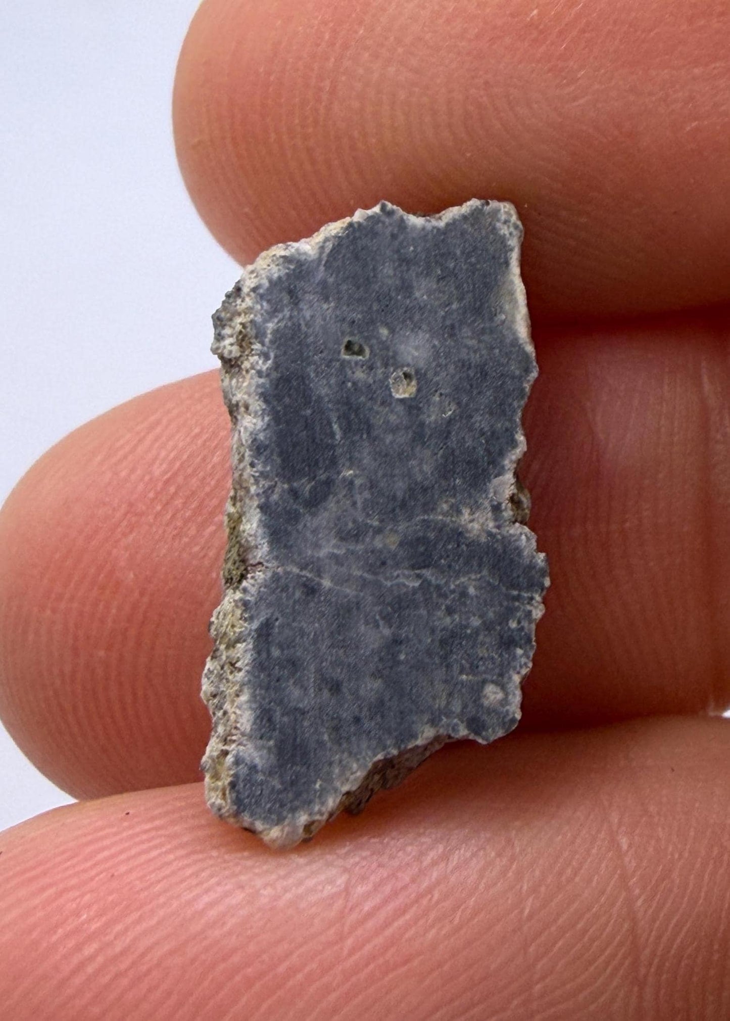 Polished NWA 15373 Lunar Meteorite Slice: 1.37 gram Feldspathic Breccia