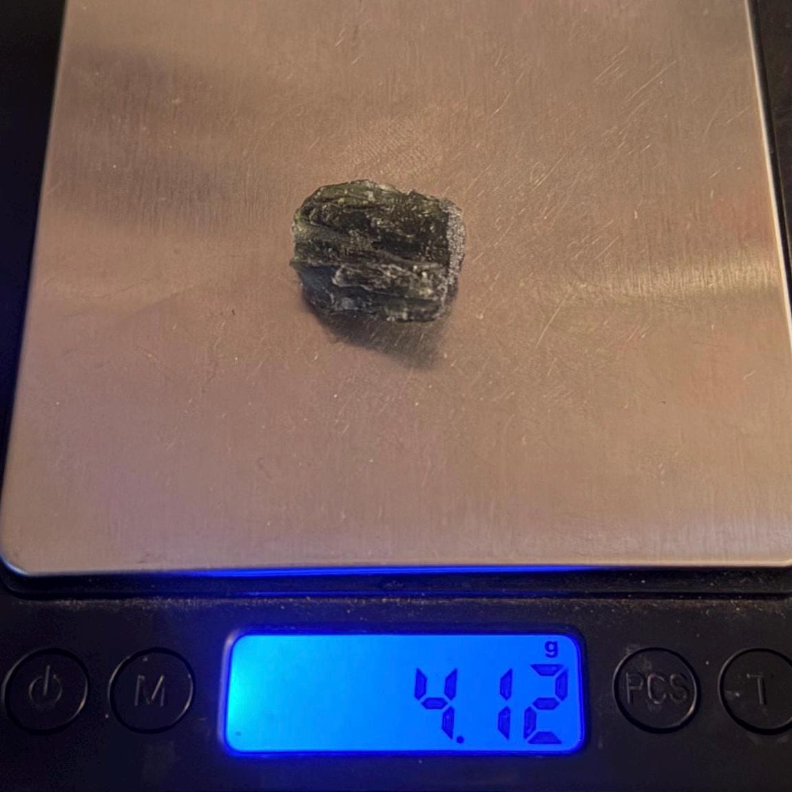 Authentic Moldavite Tektite Specimen, Czech Republic Origin, 4.12 grams