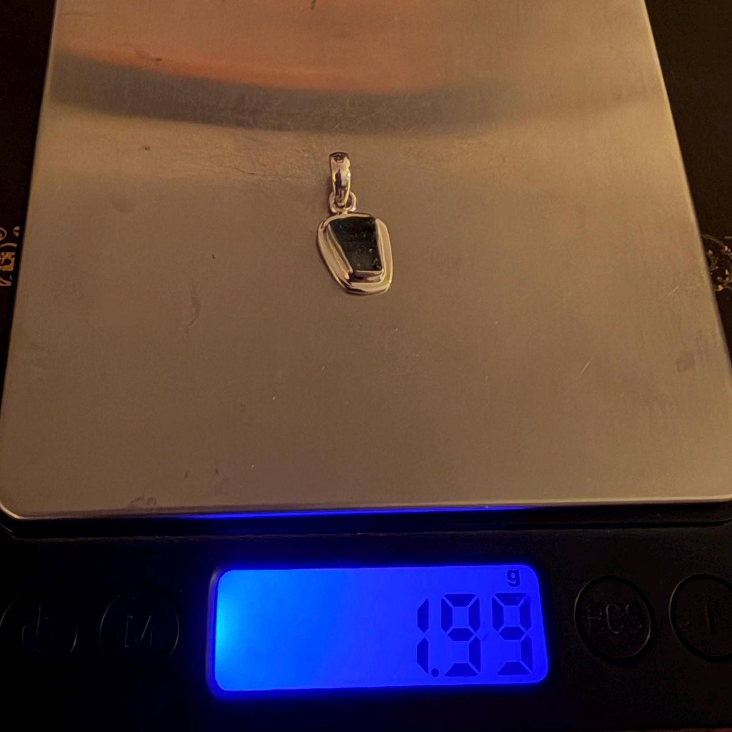 Authentic Moldavite Tektite Pendant: Czech Republic, Reiki Energy, 1.99 gram