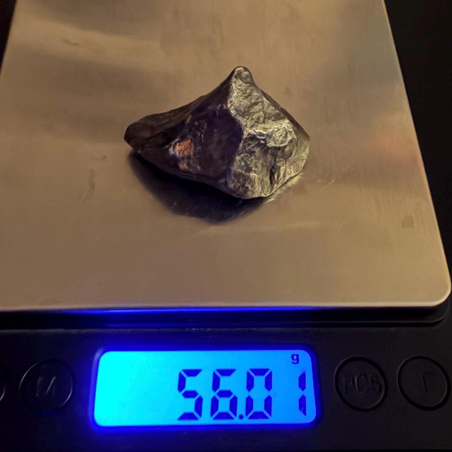 Agoudal Iron Meteorite Specimen: 56.01g, IIAB Hexahedrite, Morocco