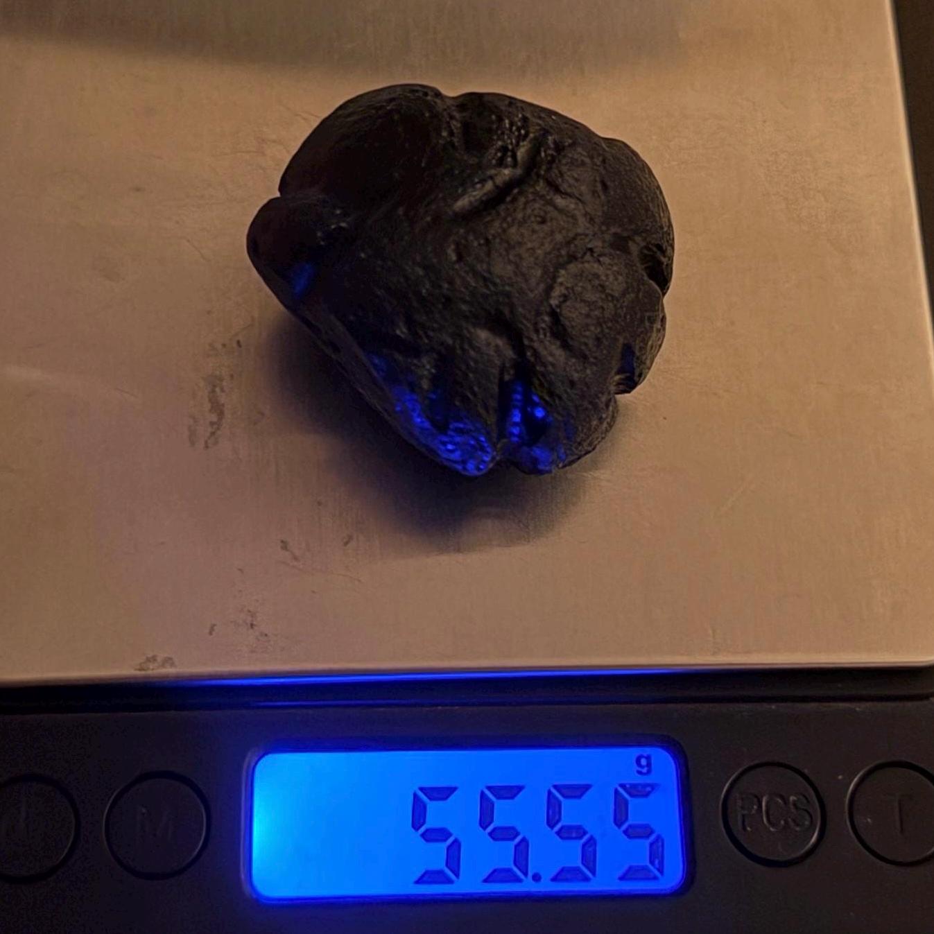 Large Philippinite Tektite, Rare Natural Impact Glass Space Stone, 55.55g