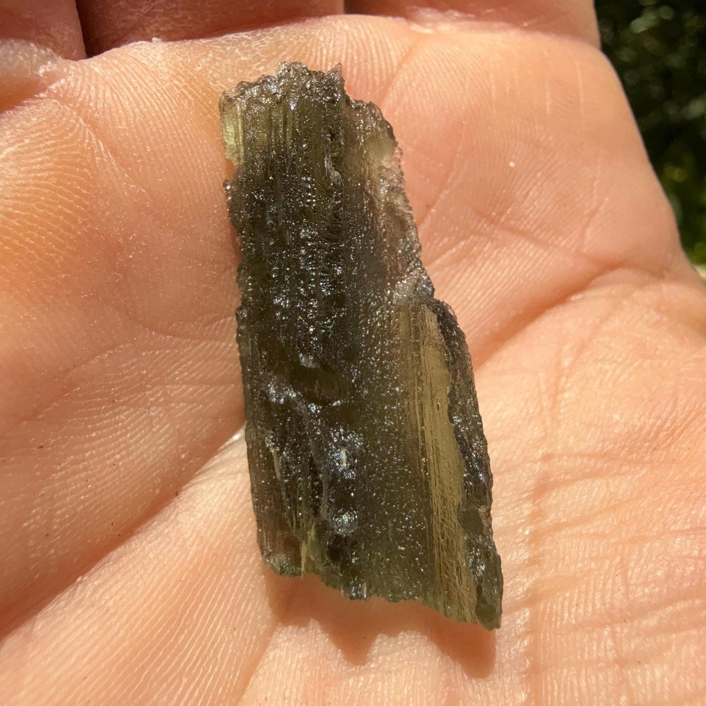 Moldavite Tektite Specimen, Natural Hole, Czech Republic (3.82 grams)