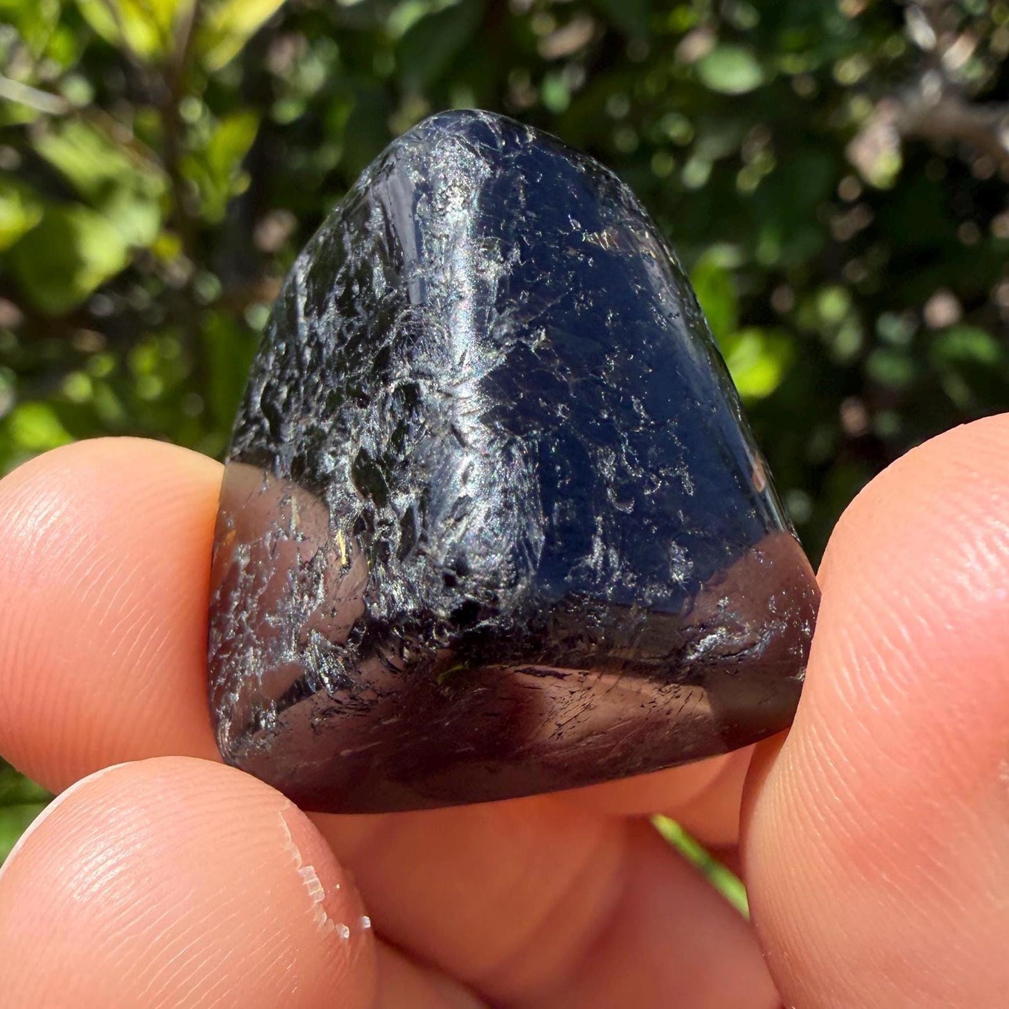 Greenland Nuummite Stone: Reiki Healing Stone, Protection Talisman, 19.63 grams