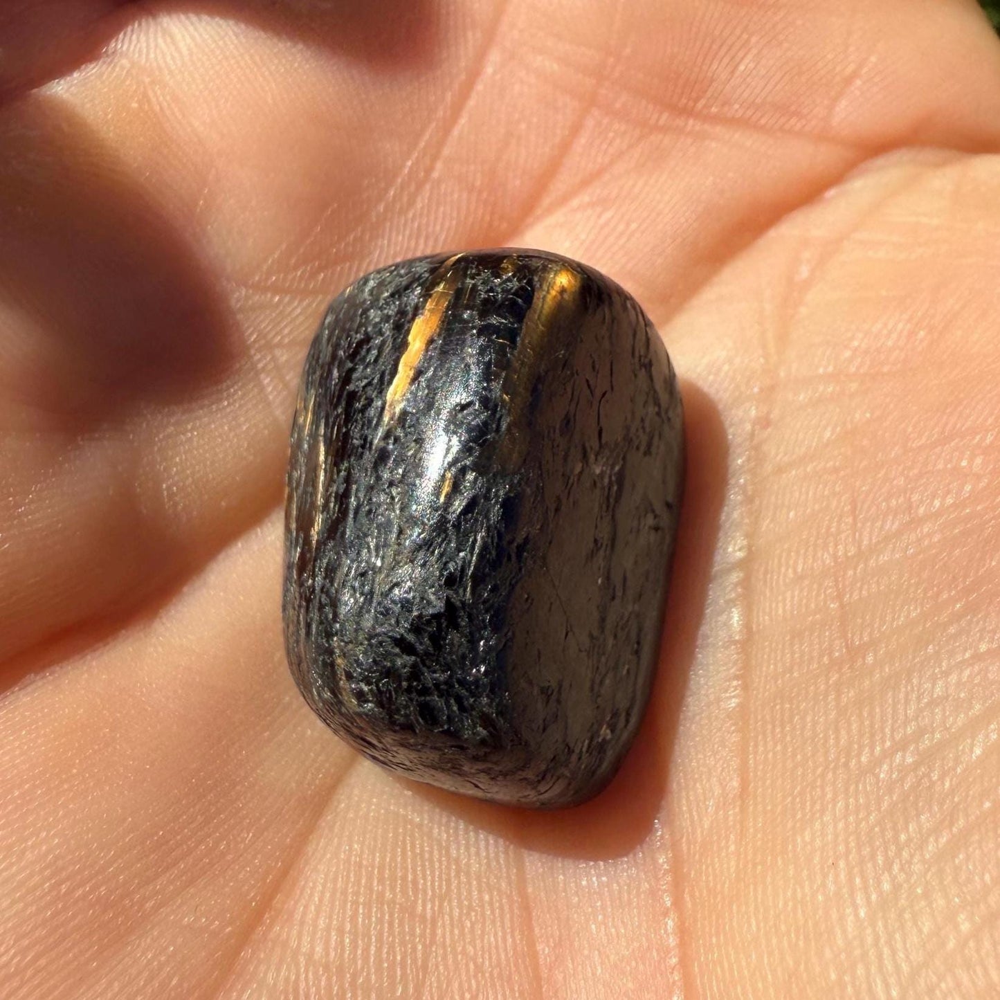 Greenland Nuummite Stone: Ancient Iridescent Gemstone, 12.70 grams