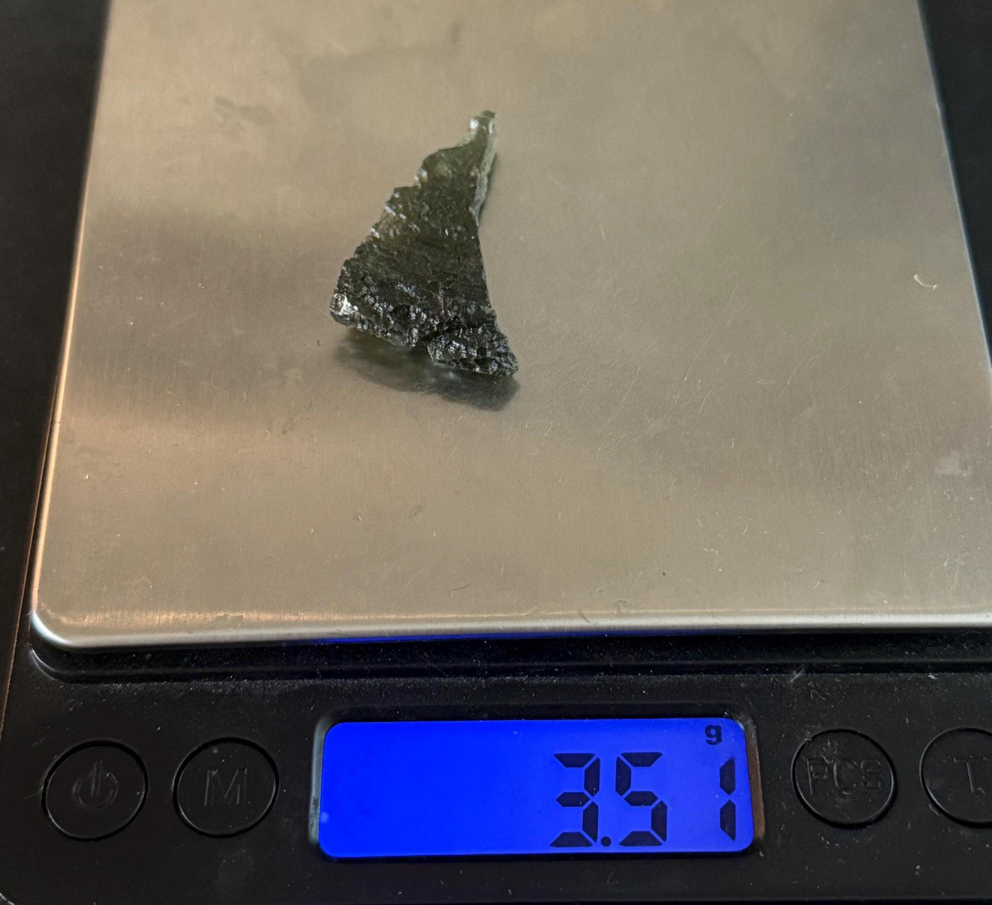 Moldavite Tektite Specimen: Authentic Reiki Crystal, 3.51g/17.55ct