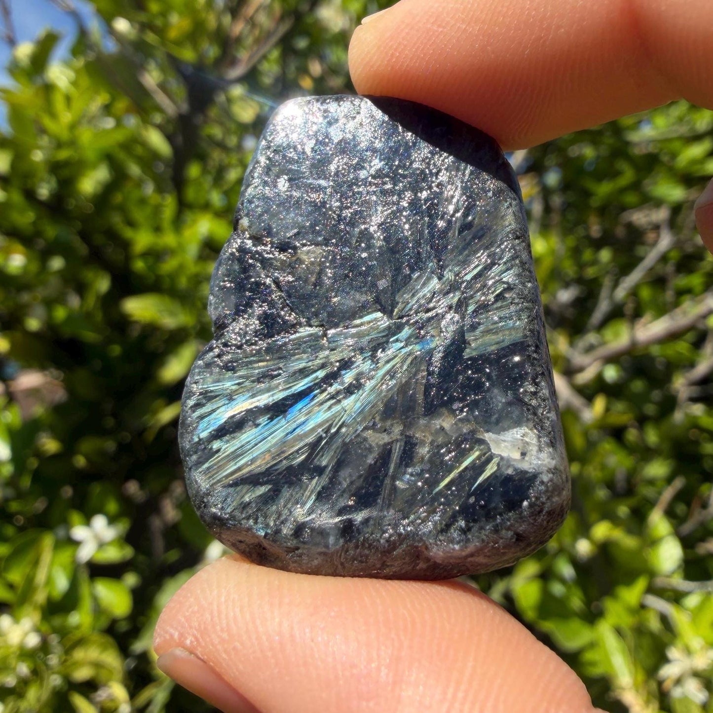 Rare Nuummite Crystal Finland, Genuine Sorcerer’s Stone, Iridescent Stone, 20.96g