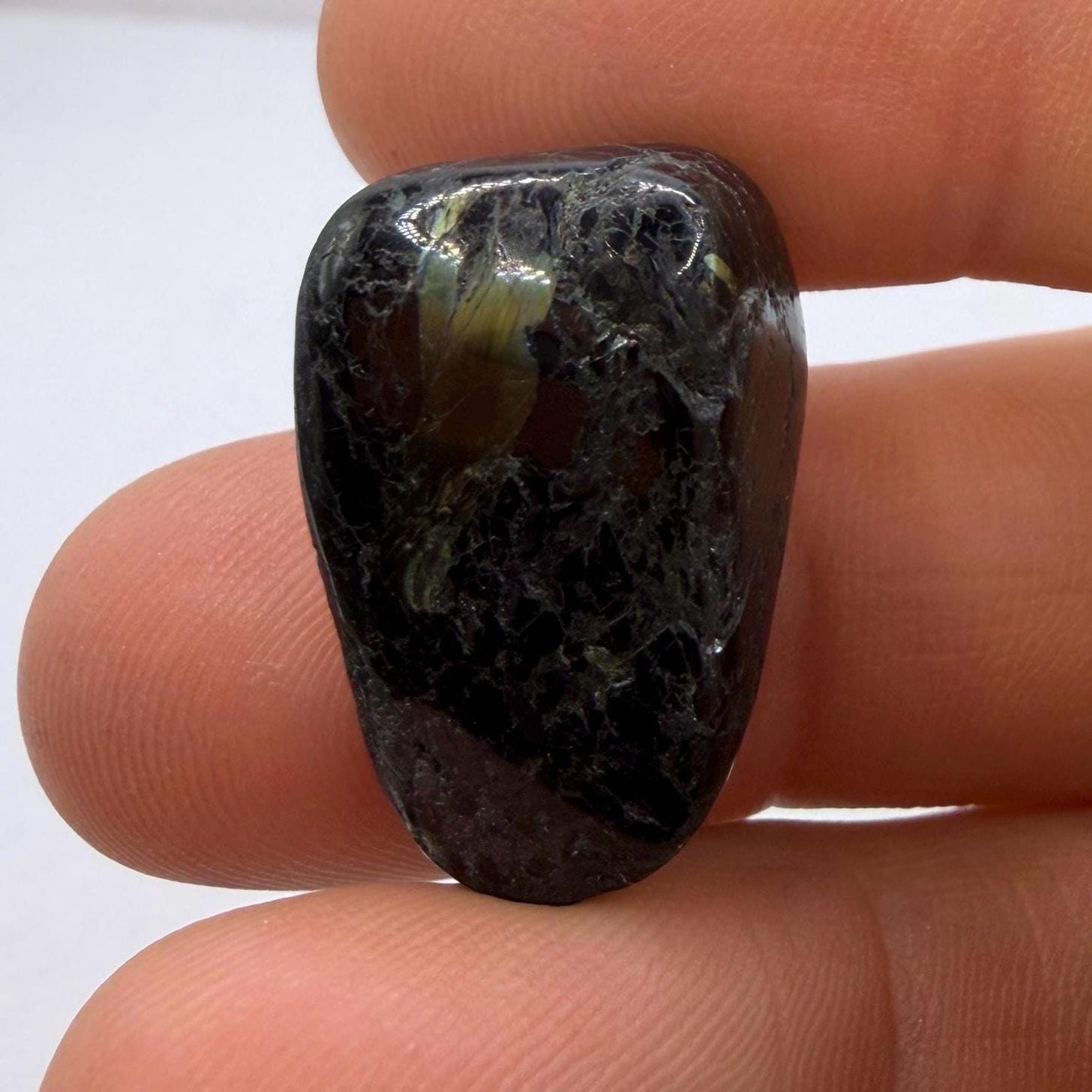 Greenland Nuummite Stone: Reiki Healing Stone, Protection Talisman, 6.91 grams