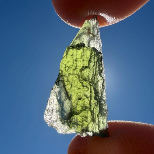Authentic Moldavite Tektite Specimen: 2.17 grams, Reiki Talisman